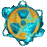 Blue and gold badge